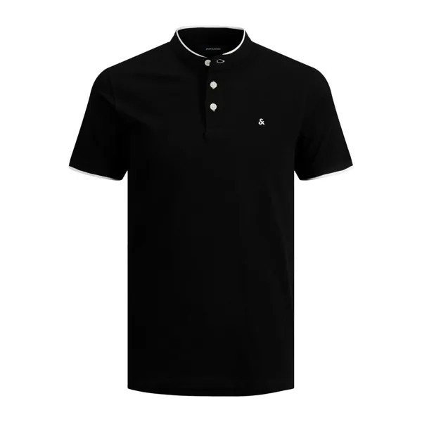 Рубашка поло Jack & Jones Paulos Mao Noos, черный