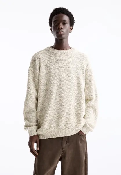 Вязаный свитер TEXTURED FLECKED PULL&BEAR, цвет beige