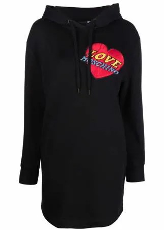 Love Moschino платье-худи с аппликацией