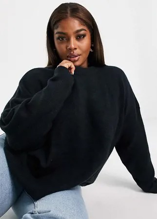 Темно-синий oversized-джемпер с объемными рукавами ASOS DESIGN Curve