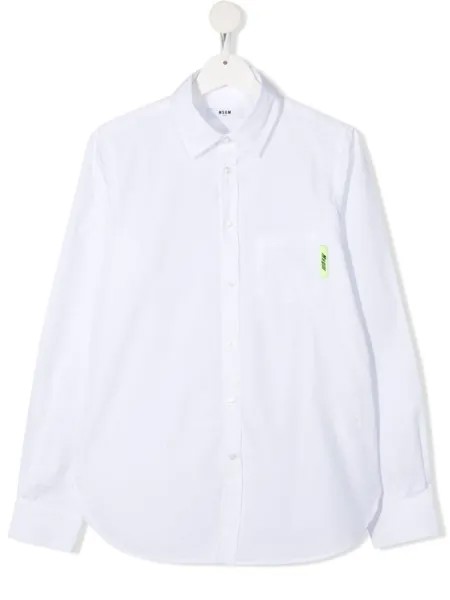 MSGM Kids рубашка с длинными рукавами и карманом