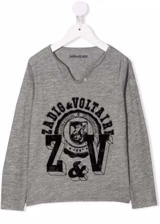 Zadig & Voltaire Kids футболка с длинными рукавами и логотипом