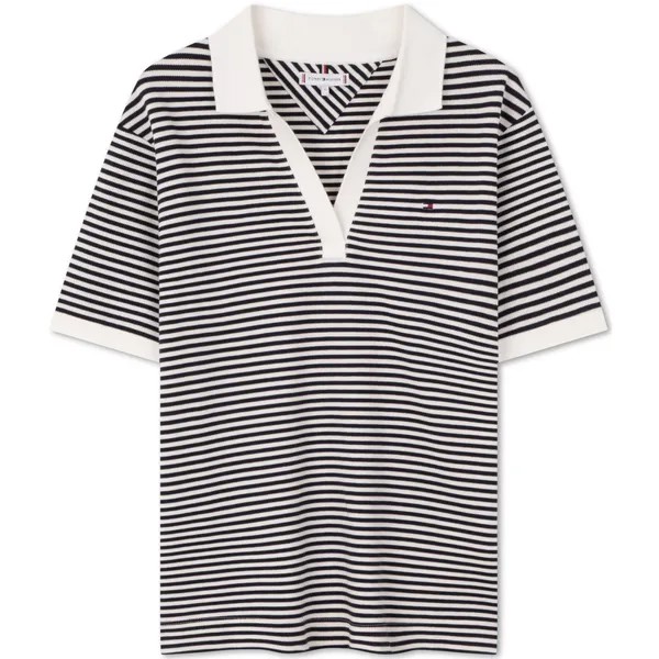 Женская рубашка-поло Tommy Hilfiger, цвет Black and white stripe 03N