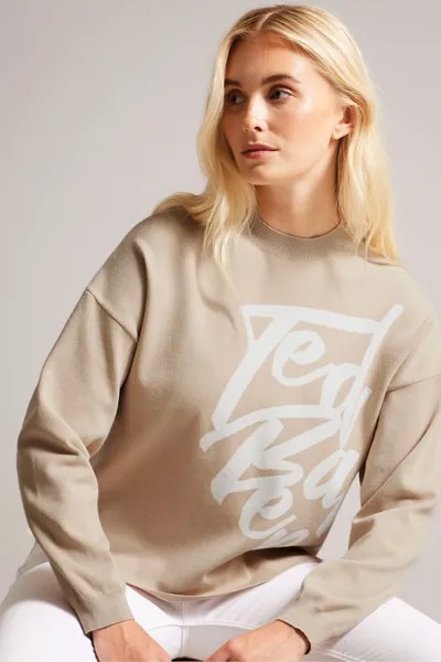Жаккардовый свитер Emally натурального цвета с логотипом Ted Baker