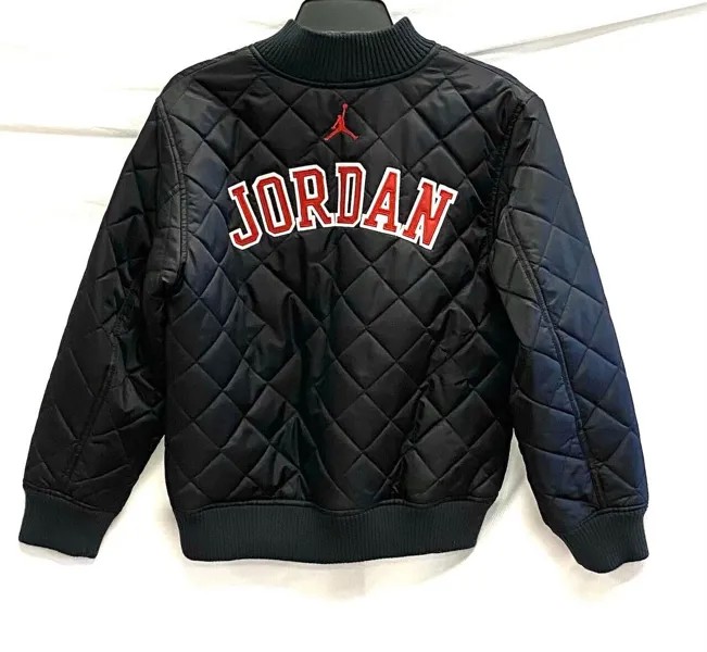 Черный стеганый бомбер NIKE AIR JORDAN с вышивкой, размер L, 12–13 лет