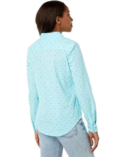 Рубашка U.S. POLO ASSN. Long Sleeve Dot Stretch Poplin Shirt, цвет Easy Turquoise