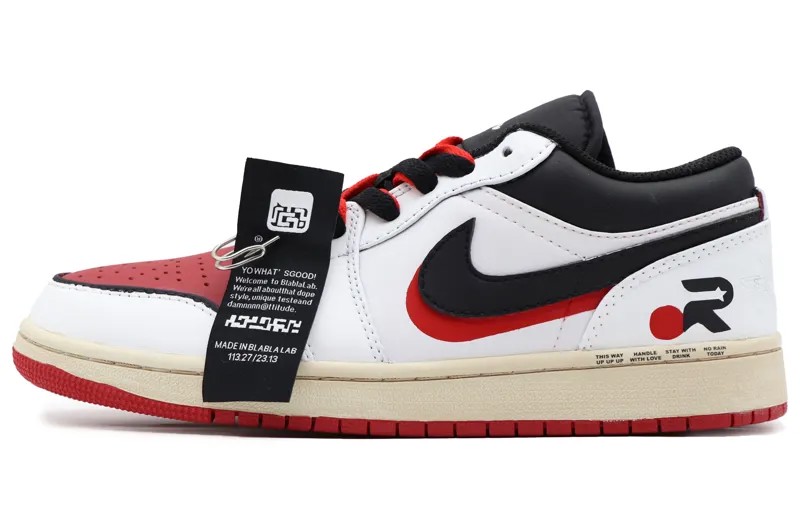 Кроссовки Air Jordan 1 Vintage Basketball Shoes Men Low-top Red/Black, красный