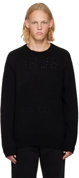 Черный свитер с круглым вырезом Helmut Lang
