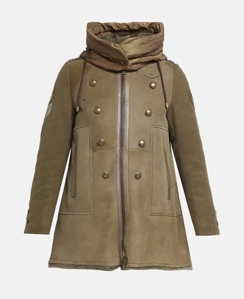 Кожаный пиджак Aeronautica Militare, цвет Moss