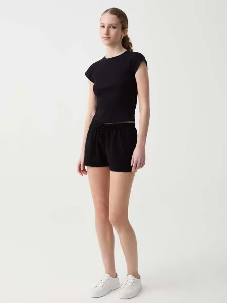 Незаменимые шорты из хлопка с кулиской Ovs, цвет black