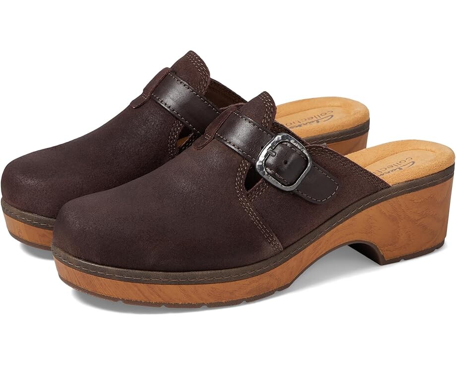 Сабо Clarks Paizlee Nora, цвет Dark Brown Suede