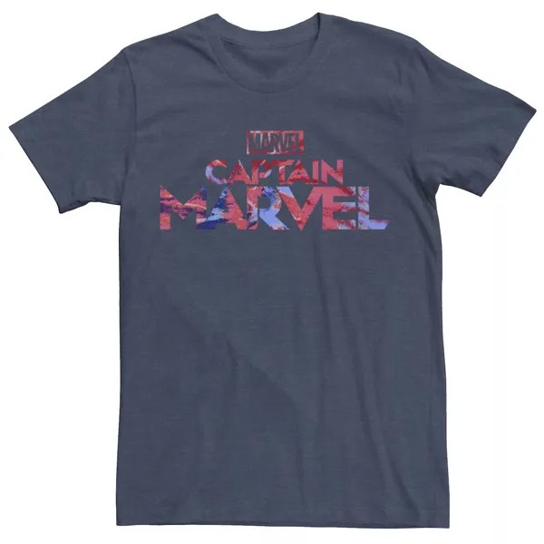 Мужская футболка с графическим рисунком Teen Guys Marvel, мужская футболка с графическим логотипом Captain Marvel Tie Dye Fill Title