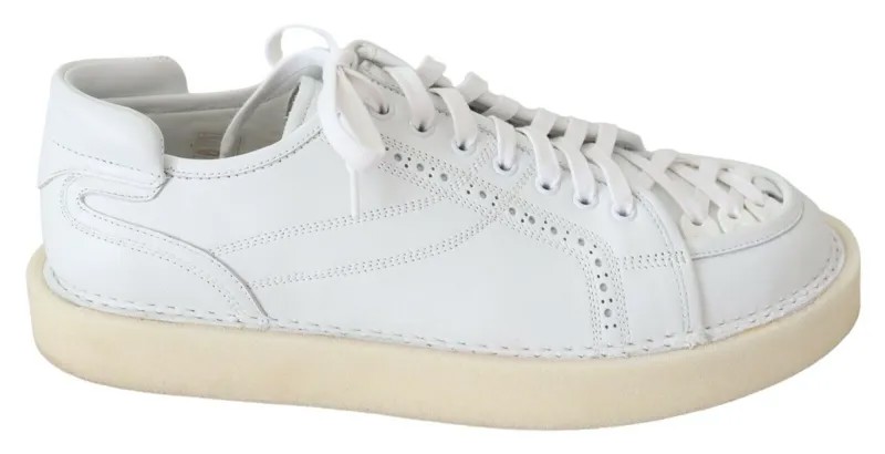 DOLCE - GABBANA Кроссовки Туфли белые плетеные кожаные низкие мужские EU43.5 / US10.5