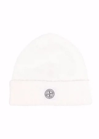 Stone Island Junior шапка бини с нашивкой-логотипом