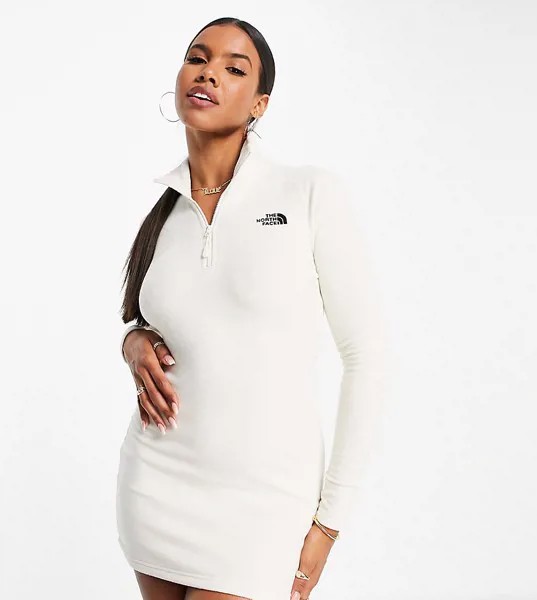 Платье из флиса молочного цвета The North Face Glacier – эксклюзивно для ASOS-Белый