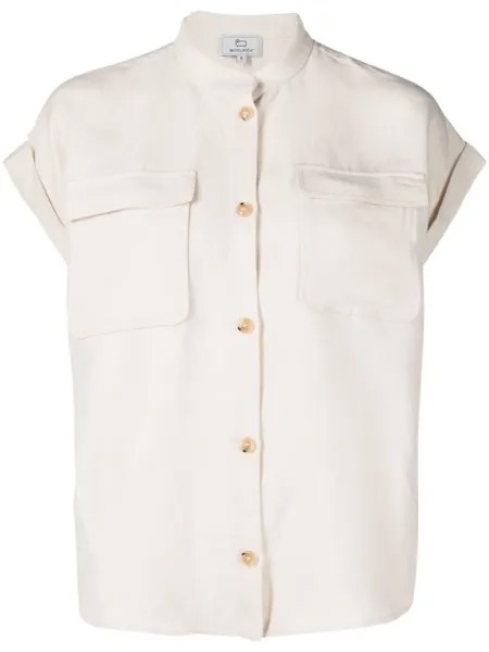 Woolrich рубашка с рукавами кап, нейтральный цвет