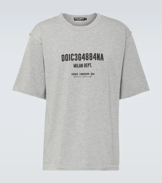 Хлопковая футболка с логотипом Dolce&Gabbana, серый