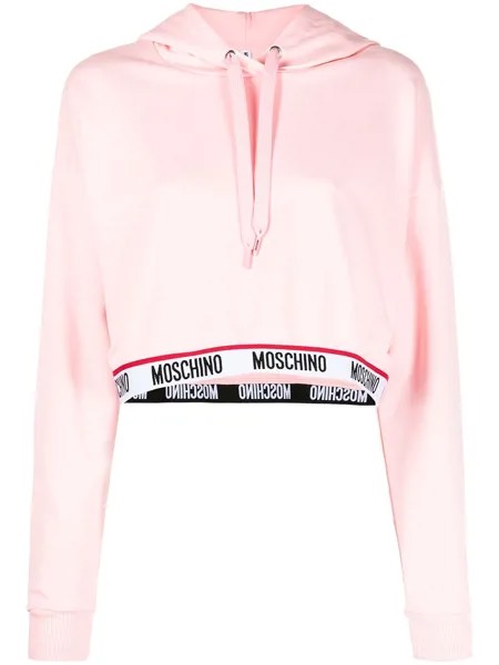 Moschino укороченное худи с логотипом