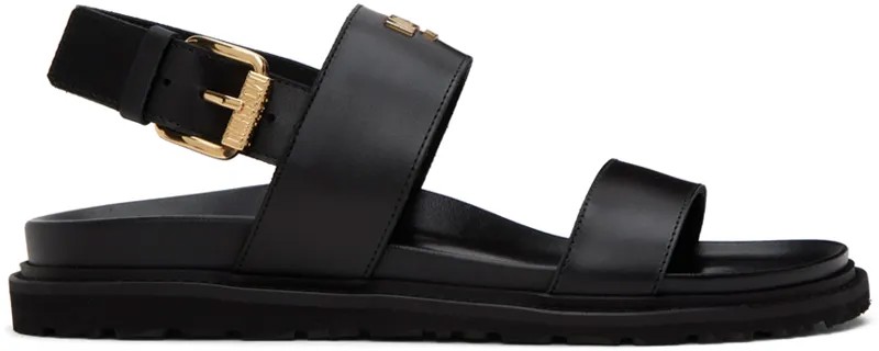 Черные кожаные сандалии Moschino