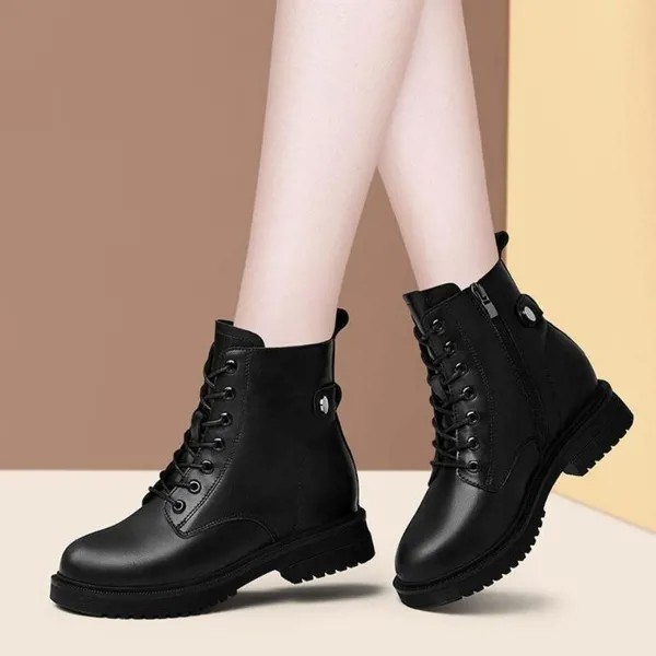Женские сапоги Ankel Весна Осень Женщины Chelsea Boots Женские короткие ботинки Плоские ботинки Модная платформа Сапоги