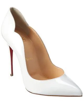 Christian Louboutin Hot Chick 100 Женские патентованные туфли-лодочки белые 40