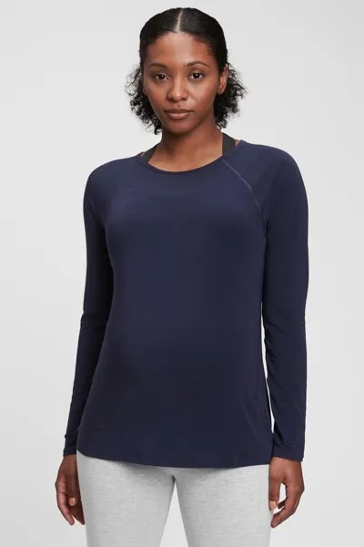 Дышащая футболка для беременных с длинными рукавами Gap, синий