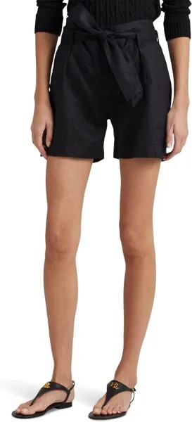 Шорты LAUREN Ralph Lauren Belted Linen Shorts, цвет Polo Black