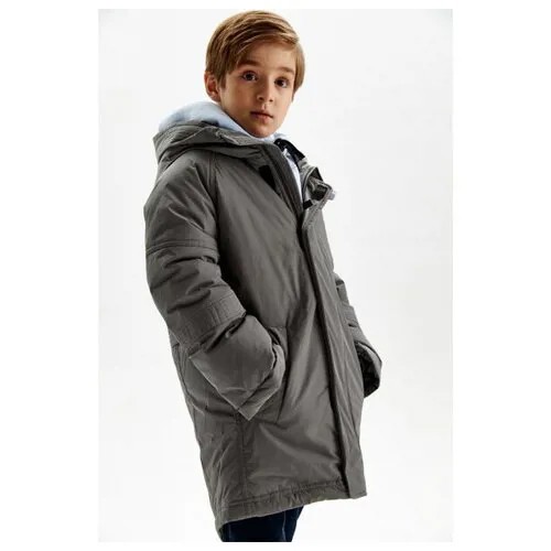Зимняя удлиненная куртка, Pulka, PUFWB-026-11600-801, Размер 128, Цвет Серый