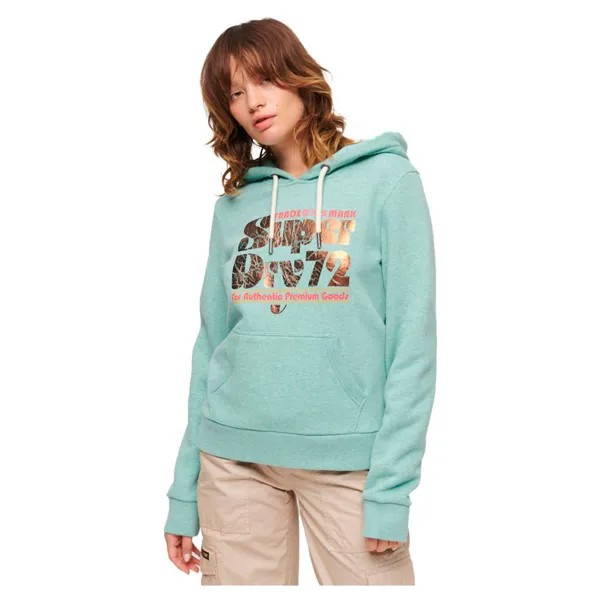 Худи Superdry 70´s Retro Font Graphic, зеленый