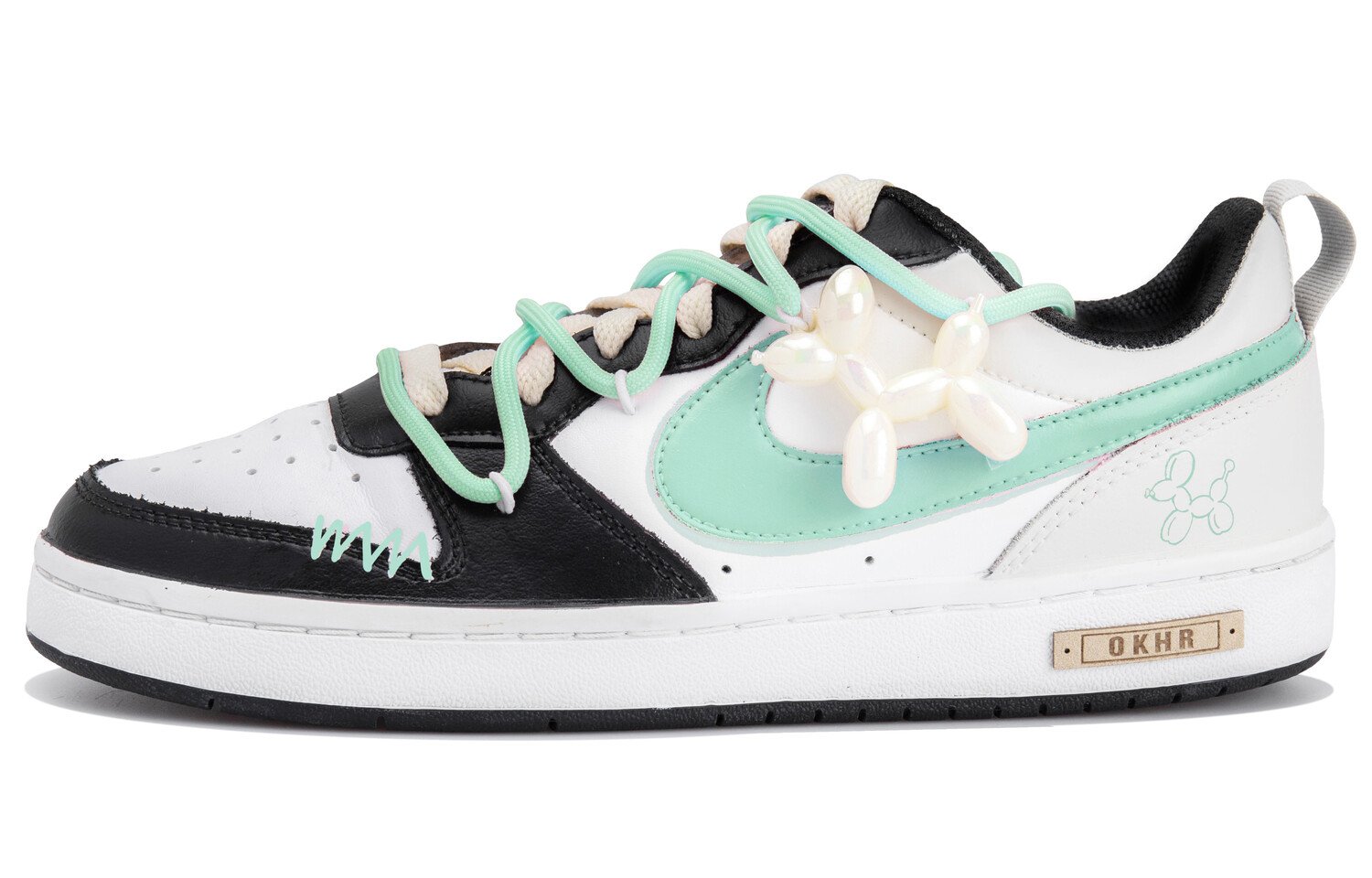 Кроссовки Nike Court Borough 2 Skateboarding Shoes Women's Low-top Black/white/green, зеленый