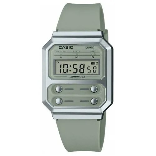 Наручные часы CASIO Vintage, зеленый, серебряный