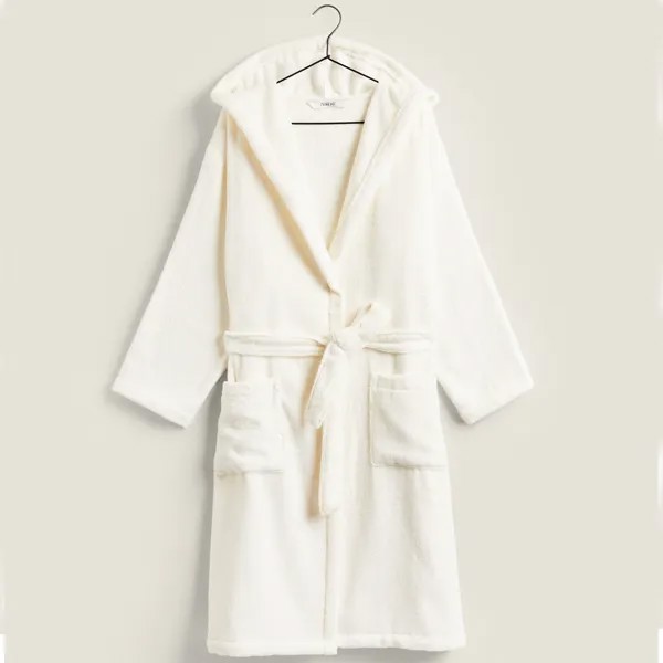 Банный халат Zara Home Extra Soft Hooded, кремовый