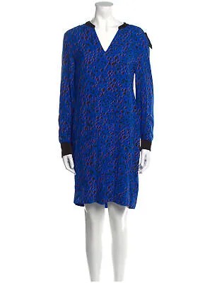 ESCADA Женское синее платье-футляр без рукавов с V-образным вырезом выше колена для работы 36