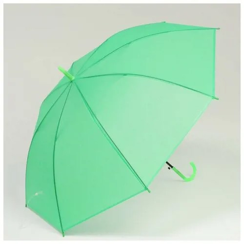 Queen fair Зонт - трость полуавтоматический «Однотонный», 8 спиц, R = 47 см, цвет зелёный