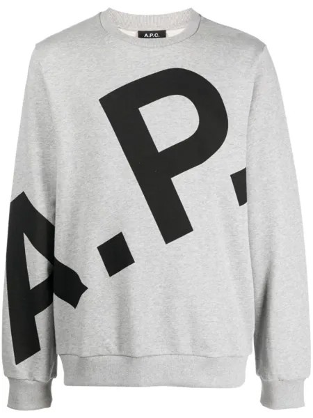A.P.C. толстовка с логотипом, серый