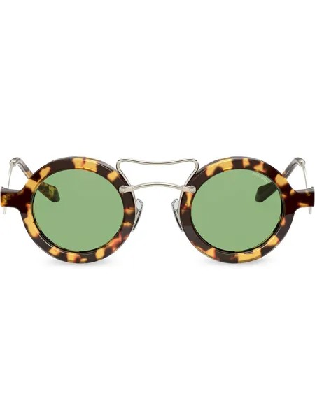 Miu Miu Eyewear круглые солнцезащитные очки черепаховой расцветки