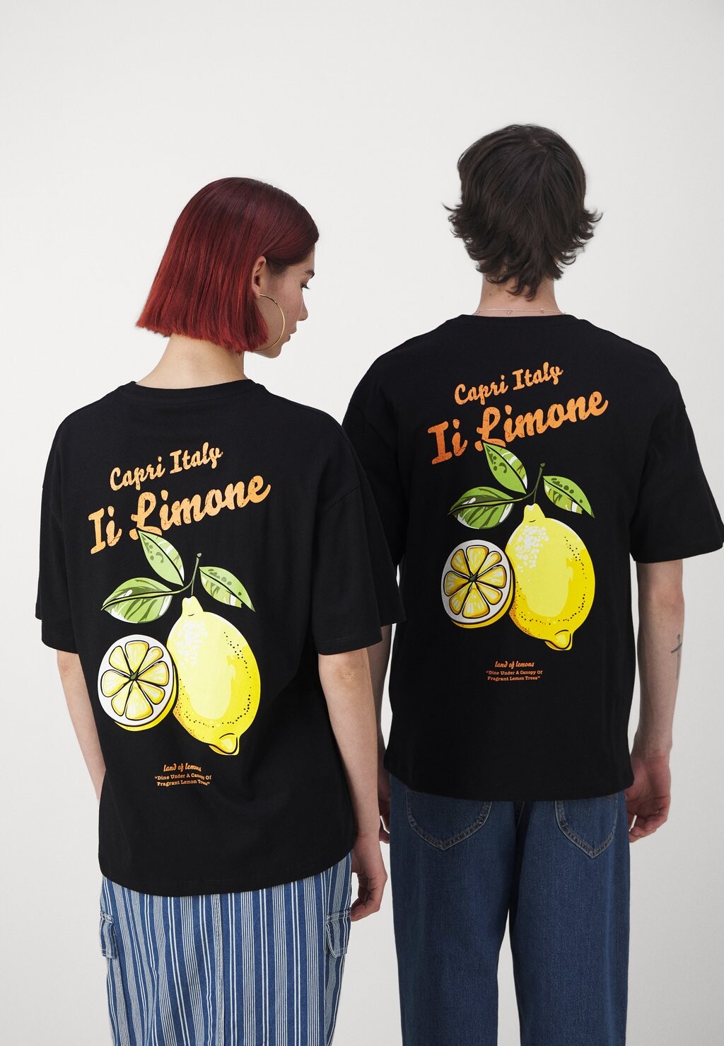 Футболка с принтом Jorlimone Tee Crew Neck Unisex Jack & Jones, черная