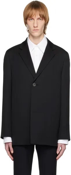 Черный пиджак на двух пуговицах Solid Homme