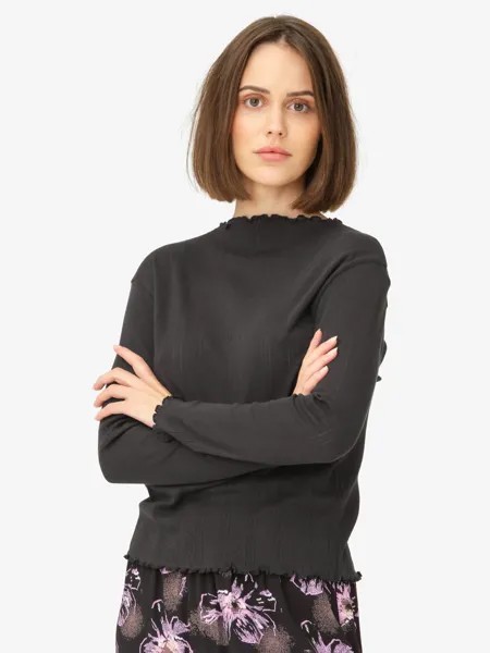 Noa Noa Mindy Блуза из органического хлопка с длинными рукавами и пуантами, черная