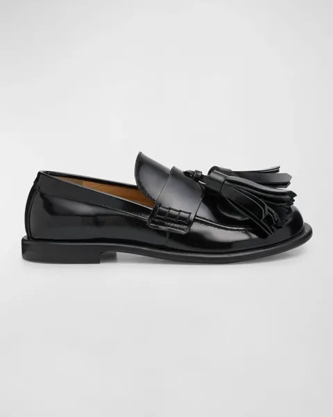 Мужские лоферы из матовой кожи с кисточками и макси-кисточками JW Anderson, цвет Black