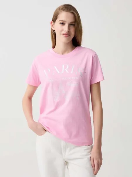 Футболка с принтом «Парижская фольга» Ovs, цвет pastel pink