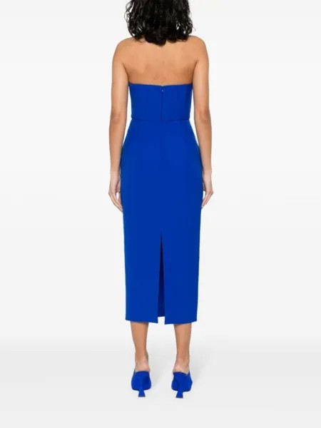 Платье миди без бретелей Roland Mouret, синий