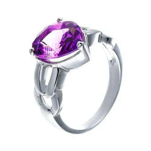 Кольцо ELEMENT47 серебро, 925 проба, аметист, размер 16.75