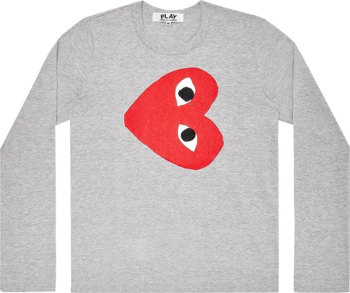 Лонгслив Comme des Garçons PLAY Sideways Logo Long-Sleeve Tee 'Grey', серый
