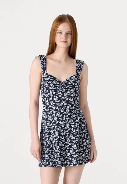 Повседневное платье Flutter Mini Skort Hollister Co., темно-синий