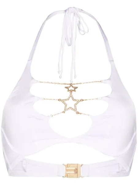 Agent Provocateur AGENT P STASIA BKNI TOP W/ CHAIN DTL WHI