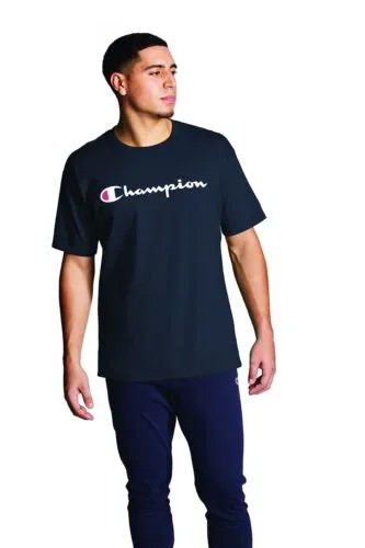 Champion, классическая футболка с рисунком, темно-синяя, размер XS