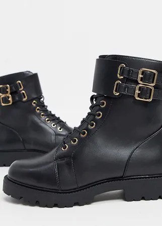 Черные ботинки для широкой стопы ASOS DESIGN-Черный цвет