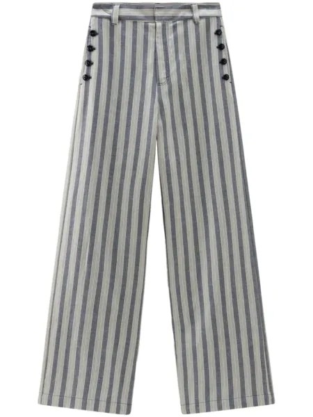 Woolrich широкие брюки в полоску, синий