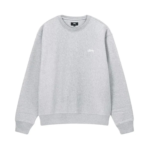 Толстовка с круглым вырезом и логотипом Stussy Stock, Grey Heather